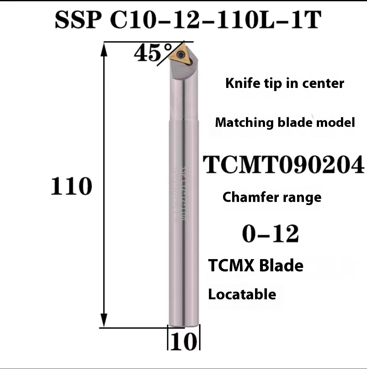 1144-Shedding type fixed-point chamfering cutter 30 degree 45 degree 60 degree chamfering cutter bar SSK/SSP/TCM/SSY/SSO/SSH Shandong Denso Pricision Tools Co.,Ltd.